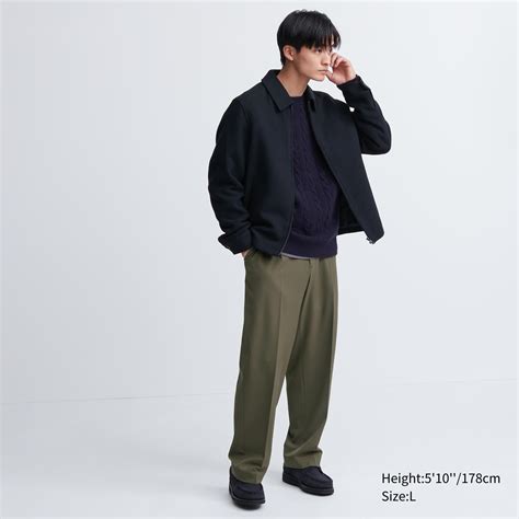 uniqlo wide-leg pants men's|uniqlo pleated straight pants.